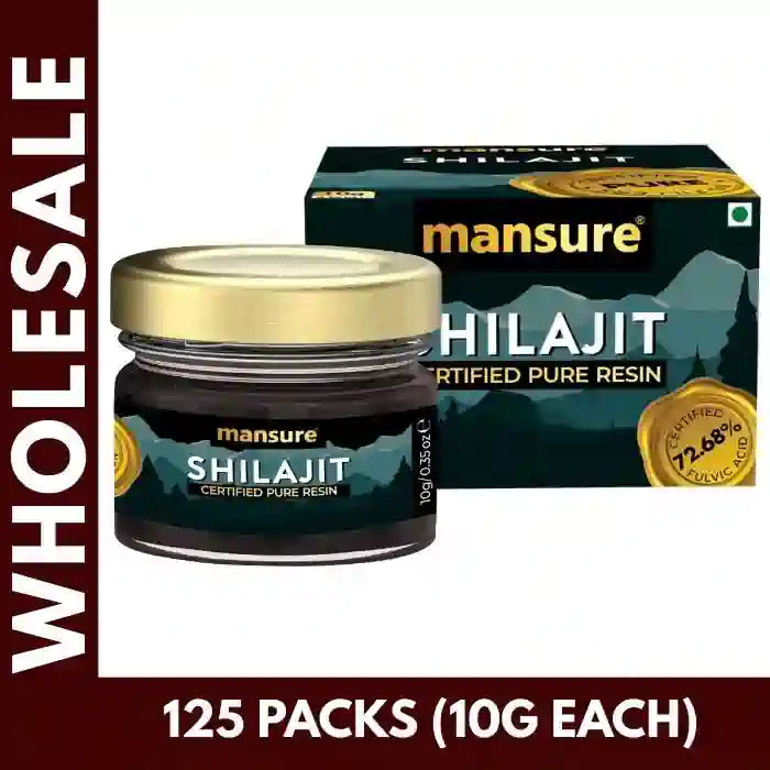 ManSure Shilajit Pure Resin 125x10g – Wholesale Bulk Pack with GST Invoice
