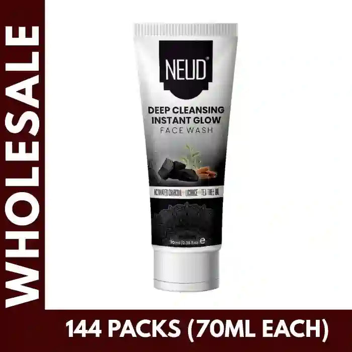 Buy 144 units NEUD Deep Cleansing Instant Glow Face Wash 70ml each at Bulk Prices. GST Invoice Available for TCS Input Credit - everteen-neud.com