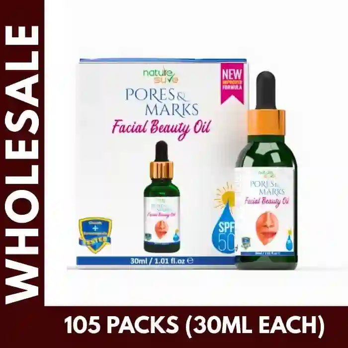 Buy 105 Packs Nature Sure Pores and Marks Facial Beauty Oil 30ml Each for Face Care at Bulk Prices. GST Invoice Available for TCS Input Credit - everteen-neud.com
