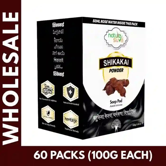 Buy 60 units Nature Sure Shikakai Powder 100g each at Bulk Prices. GST Invoice Available for TCS Input Credit - everteen-neud.com