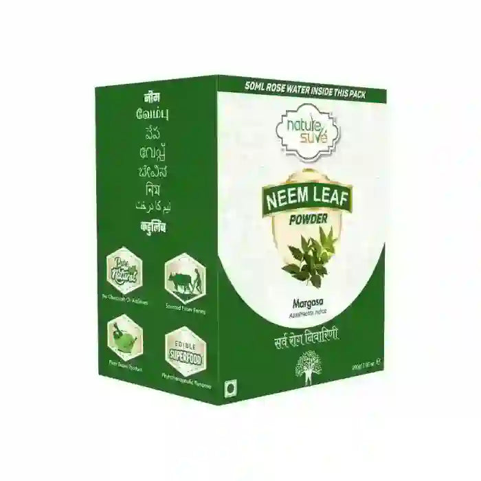 Buy 1 Pack Nature Sure Neem Leaf Powder 200g with Rose Water 50ml directly from company - everteen-neud.com