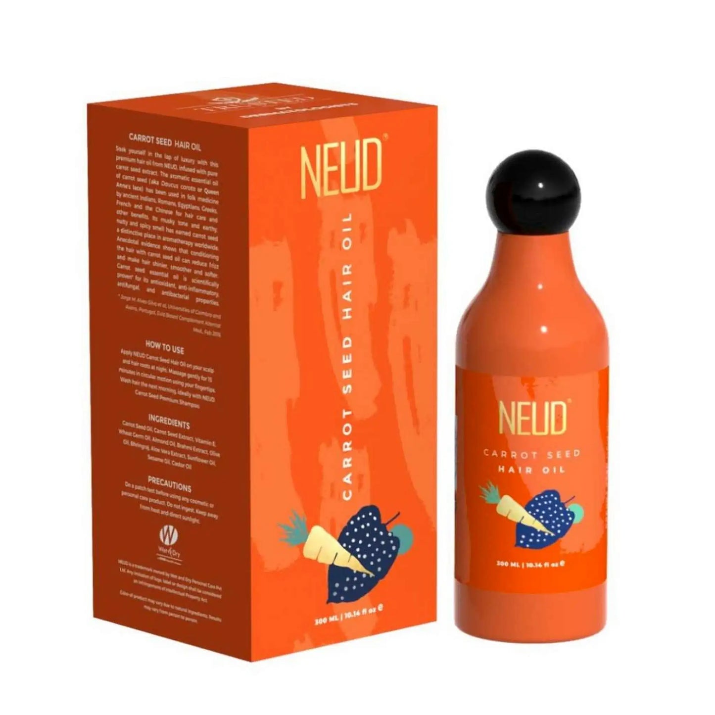 NEUD Carrot Seed Premium Hair Oil 1x300ml – Carrot Seed Extract, UV Protection