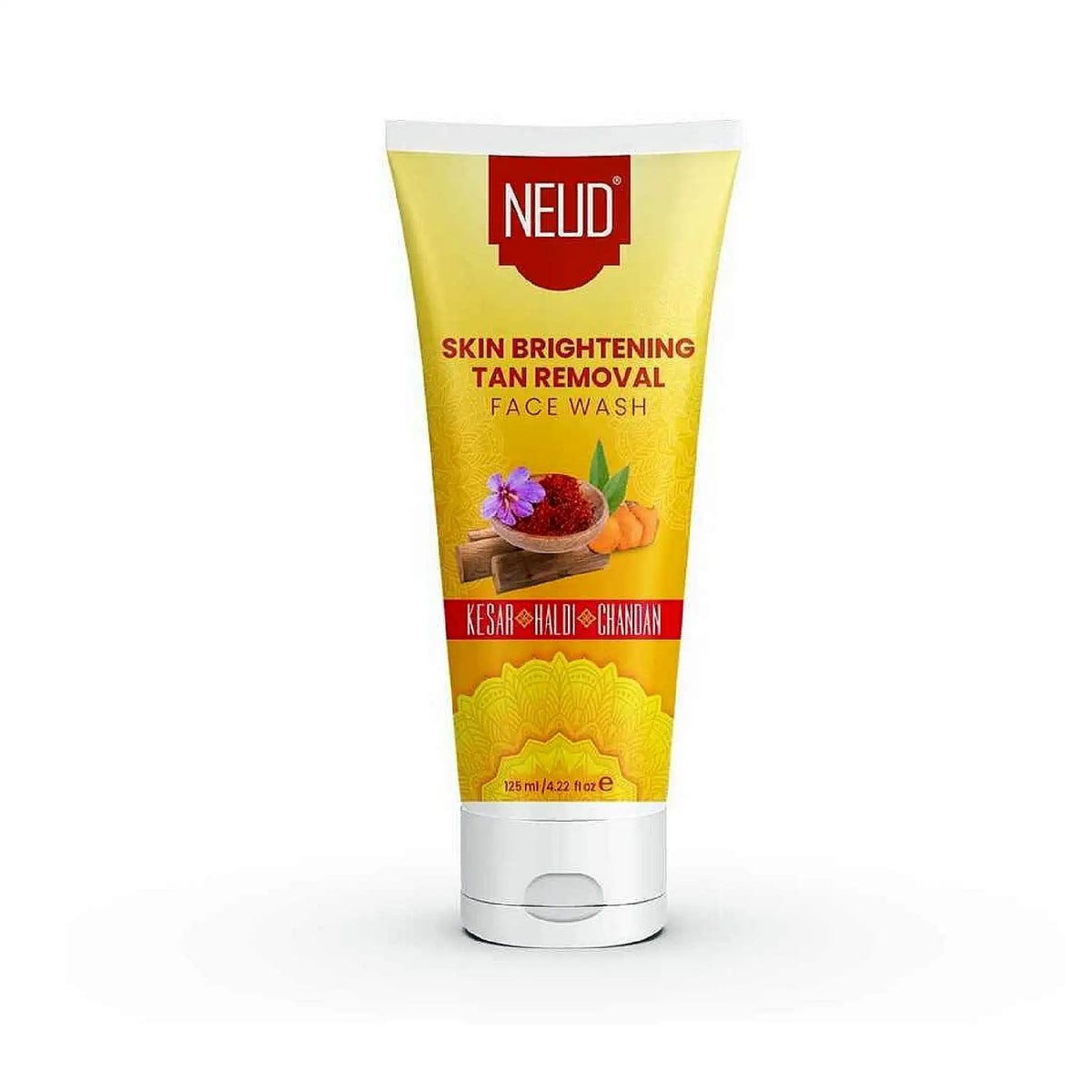 NEUD Skin Brightening Tan Removal Face Wash 1x125ml – Kesar, Haldi and Chandan