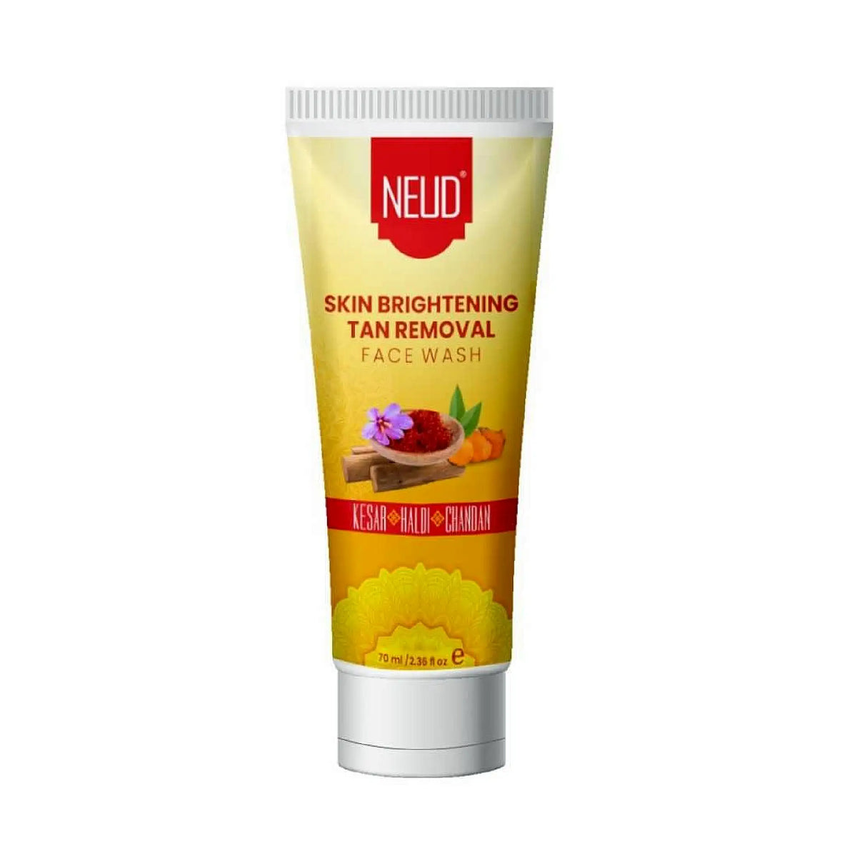 NEUD Skin Brightening Tan Removal Face Wash 1x70ml – Kesar, Haldi and Chandan
