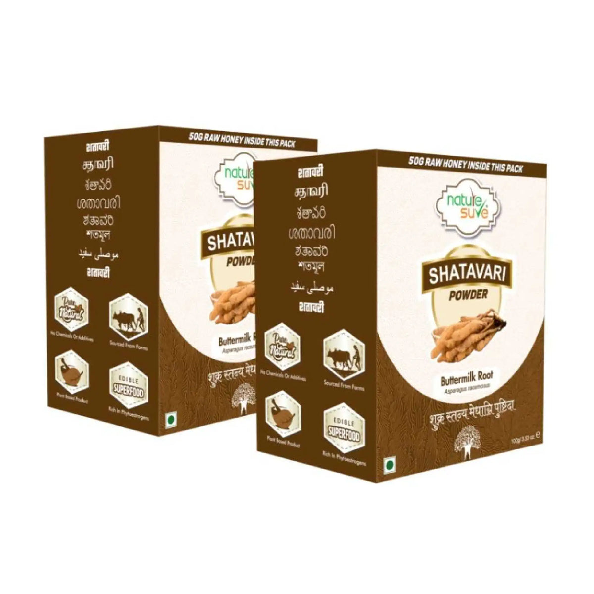 Nature Sure Shatavari Powder 2x100g – Ayurvedic Female Tonic with Free Raw Honey