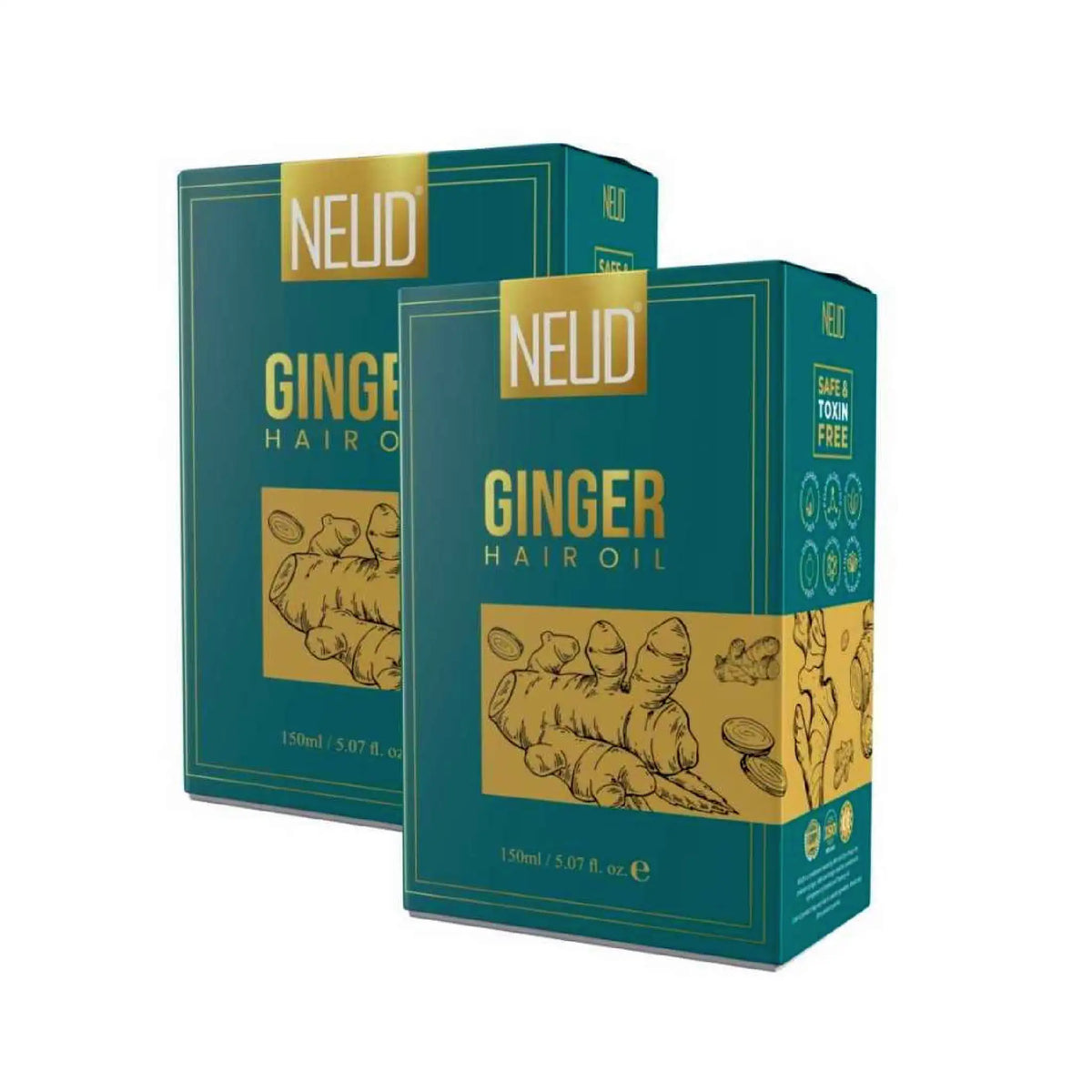 NEUD Ginger Hair Oil 2x150ml – With Zinc, Phosphorus and Vitamin C for Hair and Scalp Nourishment
