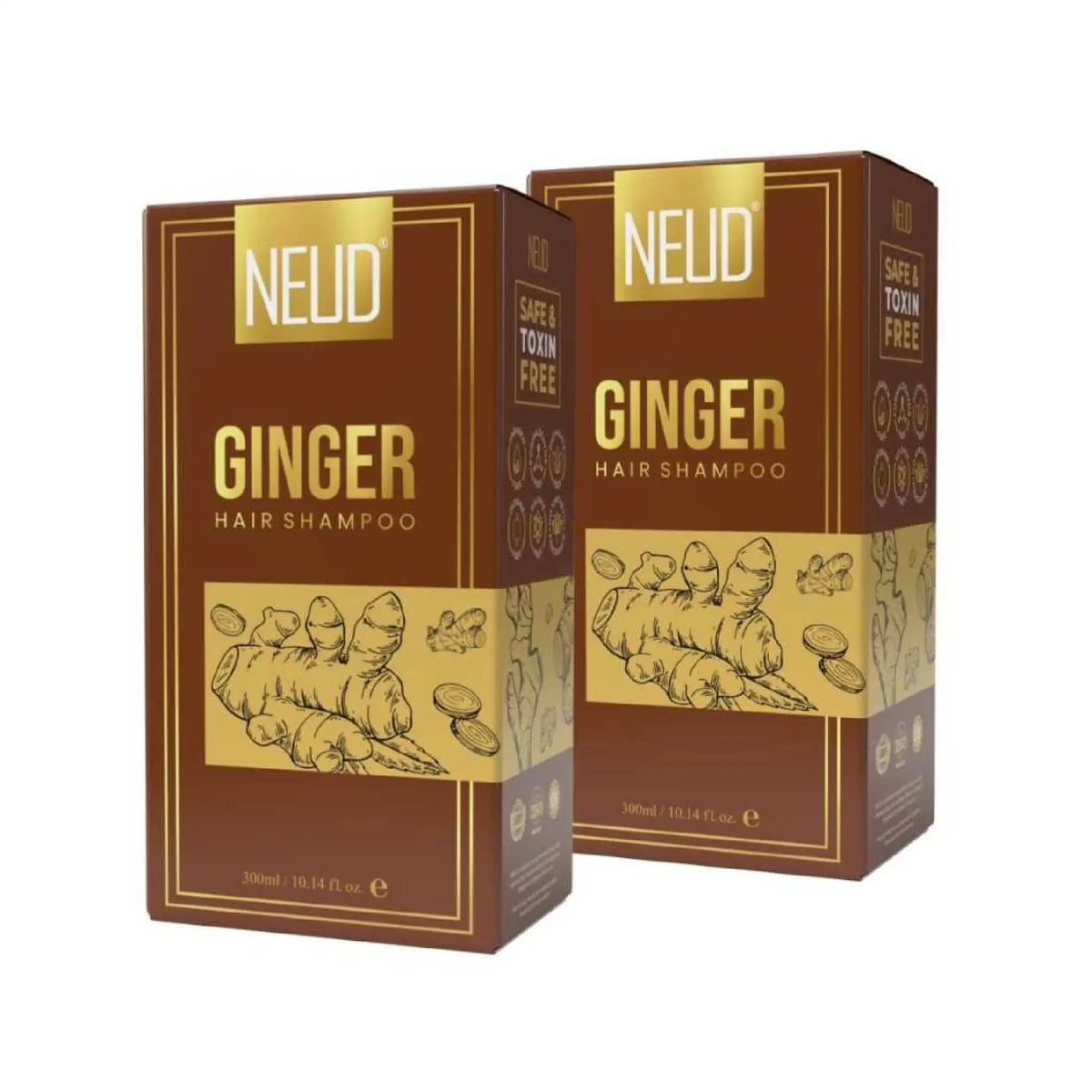 NEUD Ginger Hair Shampoo 2x300ml – With Ginger and Aloe Vera Extract for Hair and Scalp Care
