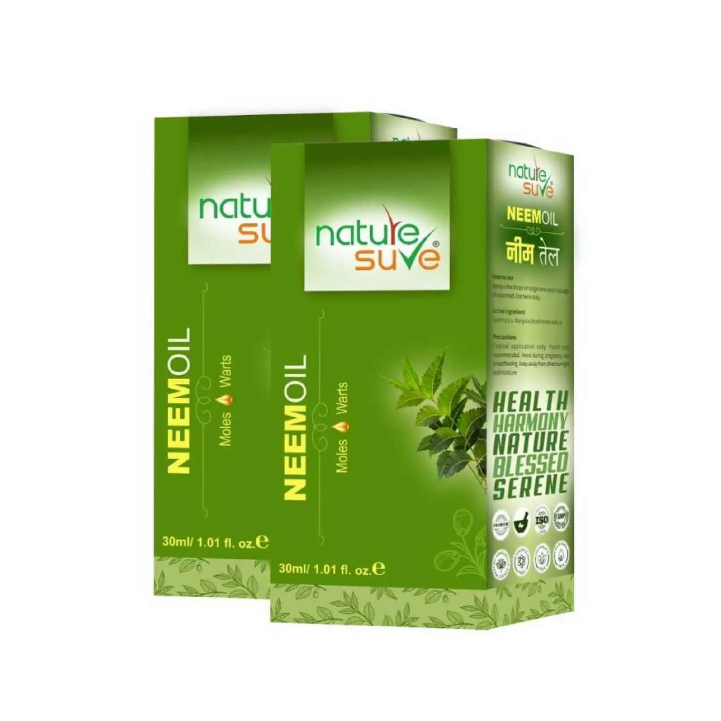 Nature Sure Neem Oil 2x30ml – Pure Ayurvedic Margosa Oil, AYUSH-Certified