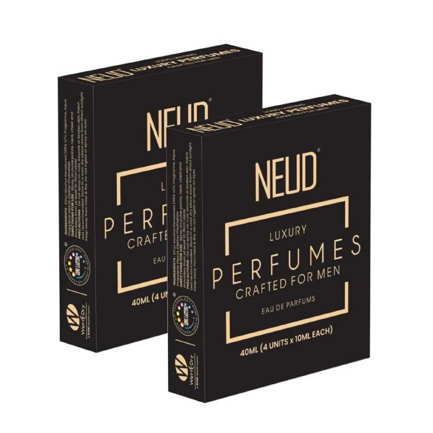 NEUD Luxury Pocket Perfumes for Men 2x4x10ml – Citrus, Lavender, Cedarwood and Vanilla