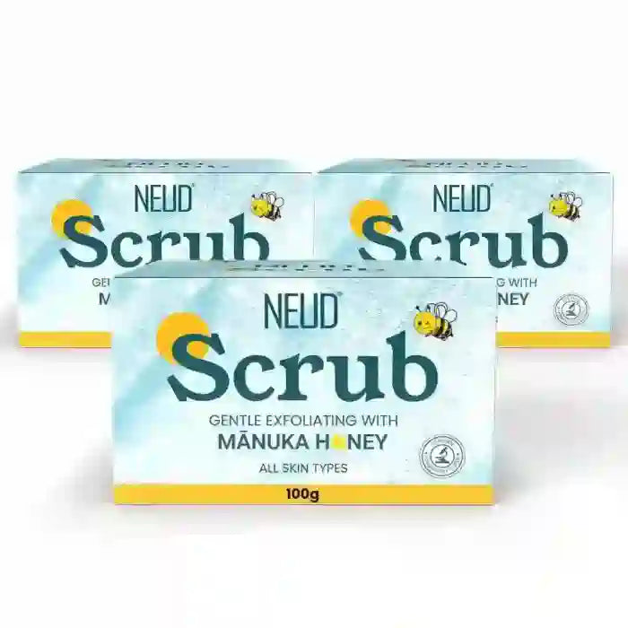 Buy 3 Packs 100g Each NEUD Exfoliating Scrub with Manuka Honey, Kojic Acid and Alpha Arbutin Directly From Company - everteen-neud.com