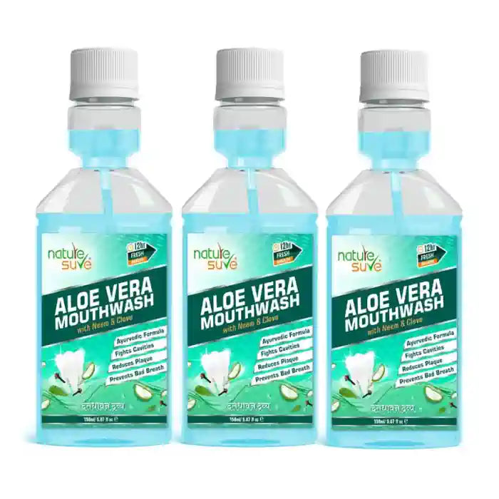 Buy 3 Bottles of Nature Sure Aloe Vera Mouthwash with Neem and Clove Ayurvedic Oral Hygiene Mouth Rinse - everteen-neud.com