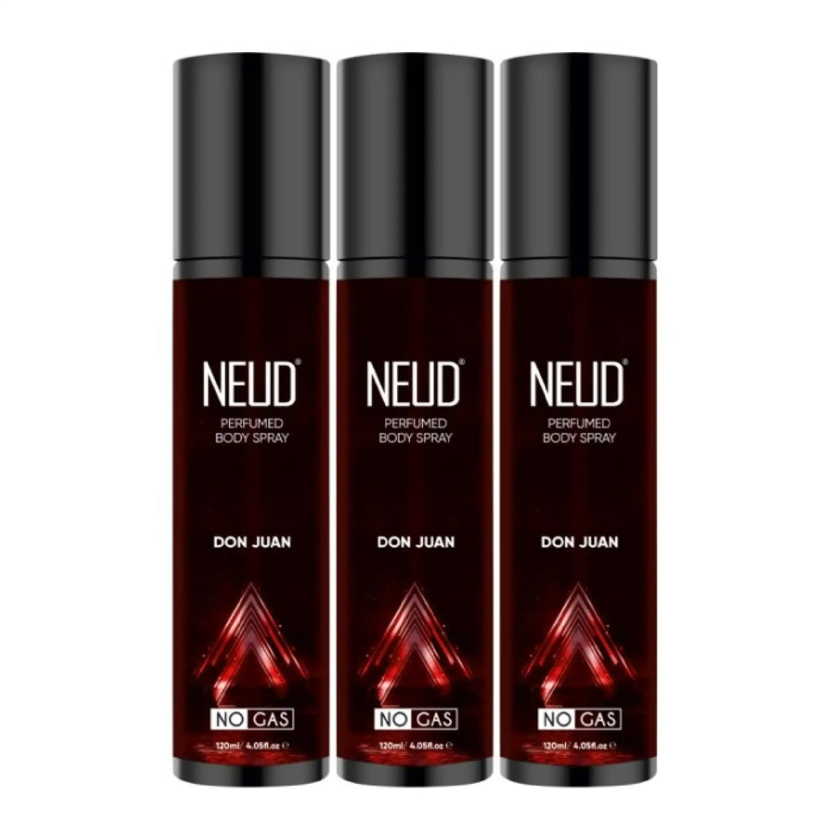 NEUD Don Juan Perfumed Body Spray 3x120ml – No Gas Deodorant, Long-Lasting Fragrance
