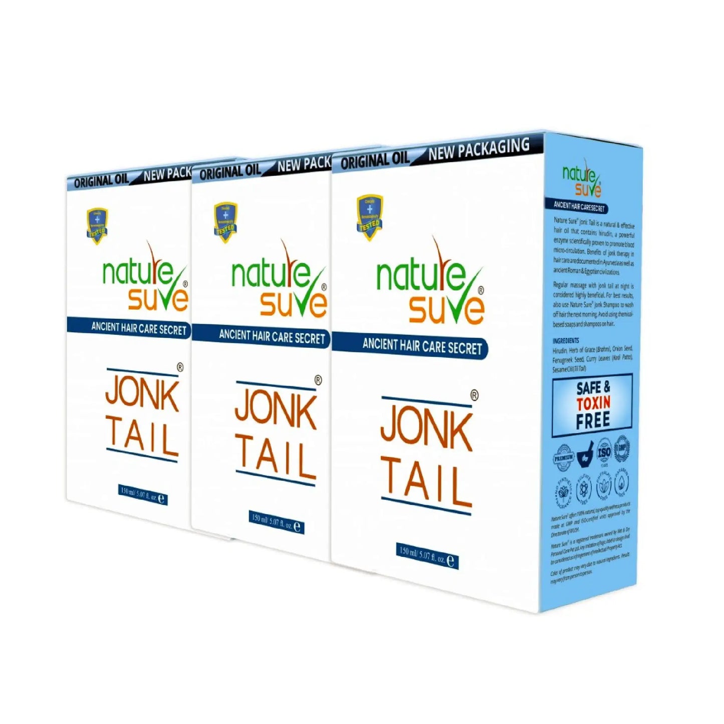 Nature Sure Jonk Tail Hair Oil 3x150ml – AYUSH-Certified Ayurvedic Formula