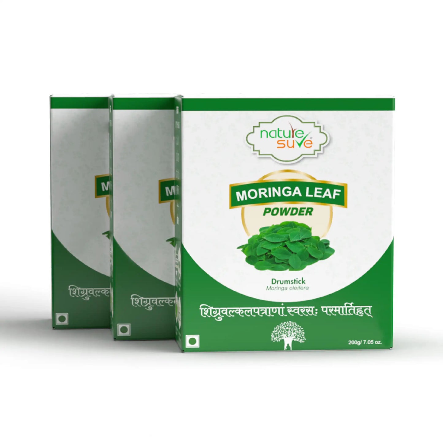 Nature Sure Moringa Leaf Powder 3x200g – Drumstick Atta Mix, AYUSH-Certified