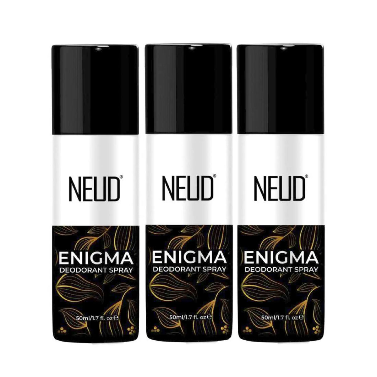 NEUD ENIGMA Unisex Deodorant Perfumed Body Spray for 24-Hour Odor Protection - 3x50ml Pack