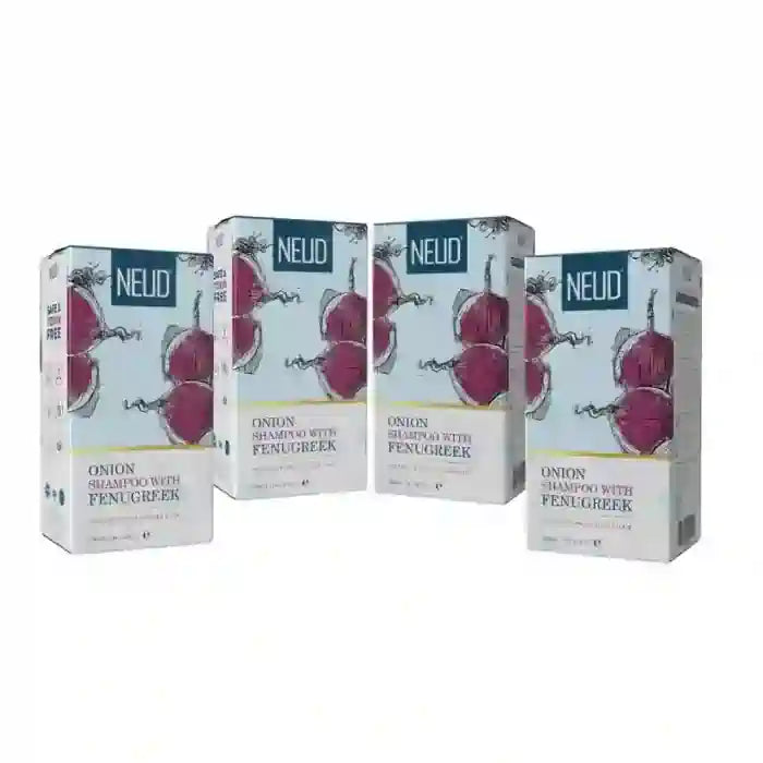 Buy 4 Packs NEUD Premium Onion Hair Shampoo with Fenugreek 300 ml for Men and Women - everteen-neud.com