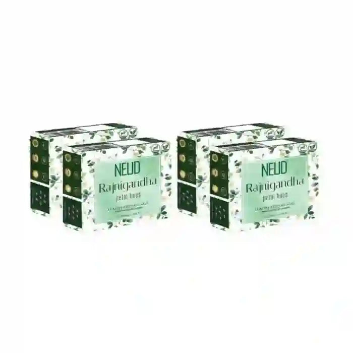Buy 4 Packs NEUD Rajnigandha Petal Hues Luxury Artisan pH Balanced Vegan Handmade Soap 125g Each With Tuberose - everteen-neud.com