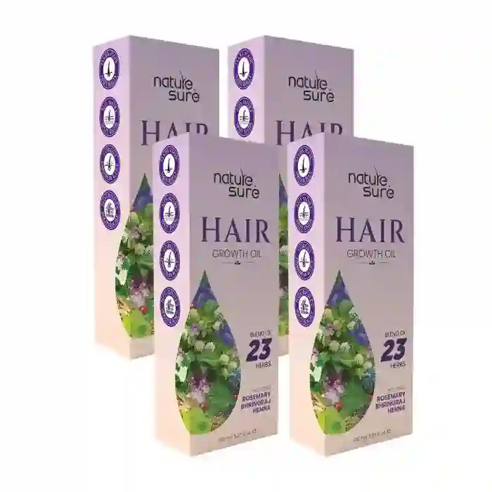 Buy 4 packs Nature Sure Hair Growth Oil 150ml with Rosemary, Henna and Bhringraj directly from company - everteen-neud.com