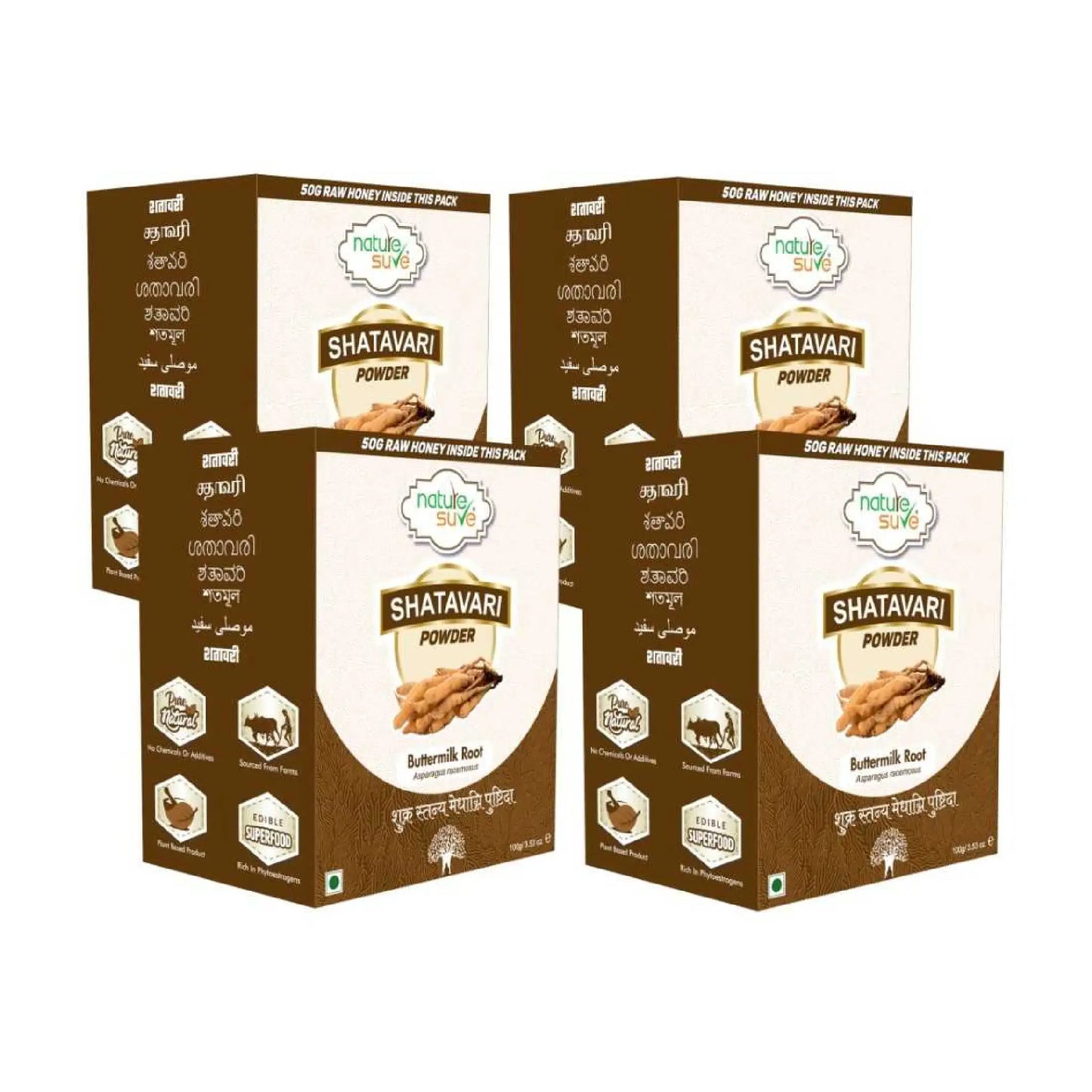 Nature Sure Shatavari Asparagus Powder - 4x100g Pack