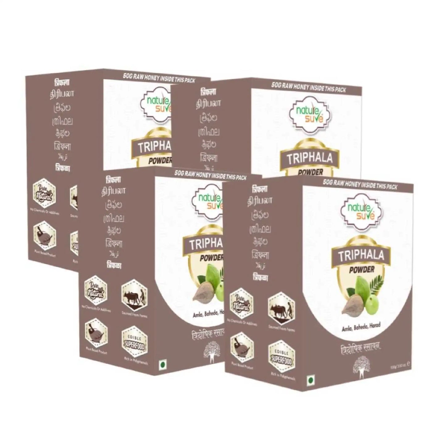 Nature Sure Triphala Powder For Eyes, Skin, Hair and Detox - 4x100g Pack