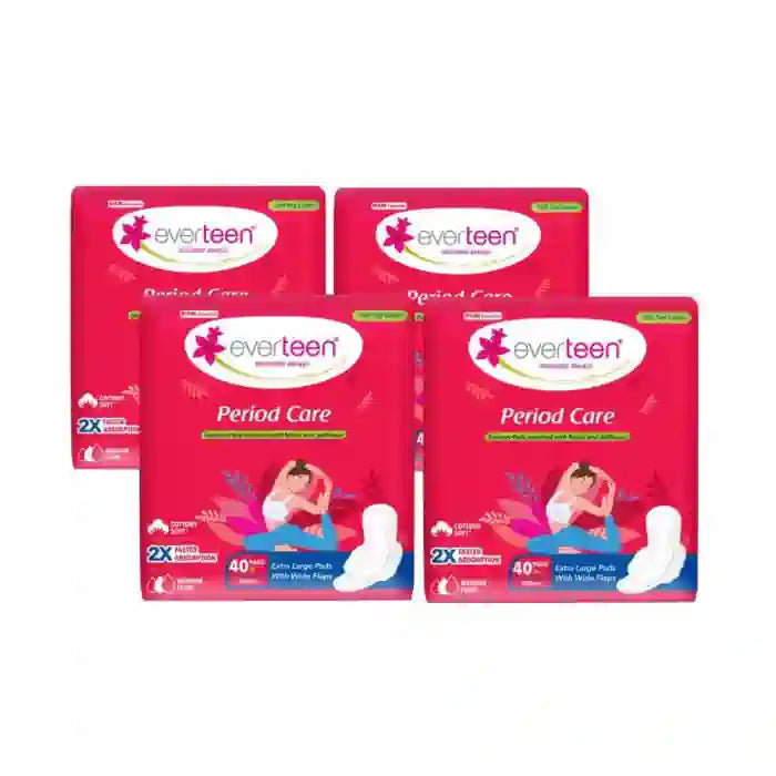 Buy 4 Packs everteen Period Care XL Soft 40 Sanitary Pads For Medium Flow in Women Directly From Company - everteen-neud.com