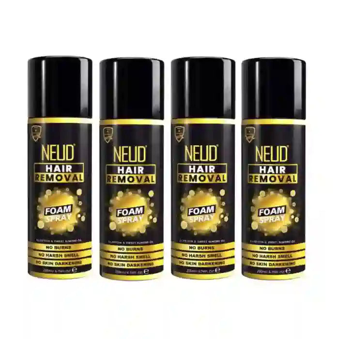 Buy 4 Packs NEUD Foam Hair Removal Spray 200ml with No Burns, Harsh Smell or Skin Darkening - everteen-neud.com