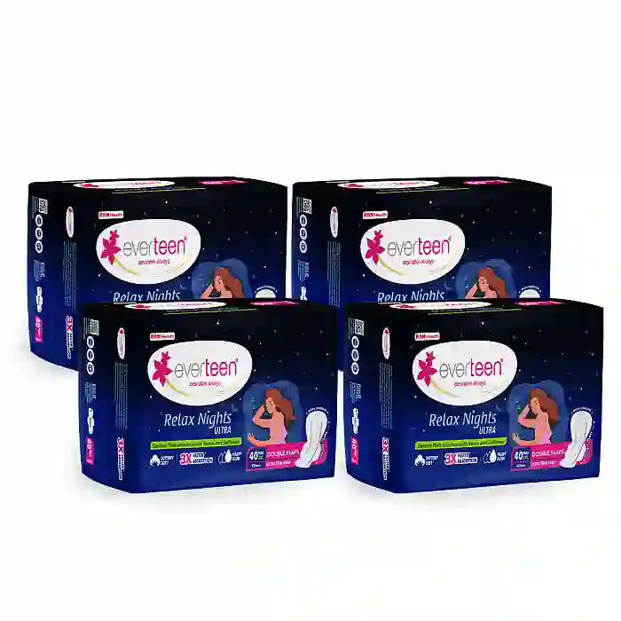 Buy 4 Packs everteen Relax Nights Ultra 40 XXL Overnight Pads with Neem and Safflower - everteen-neud.com