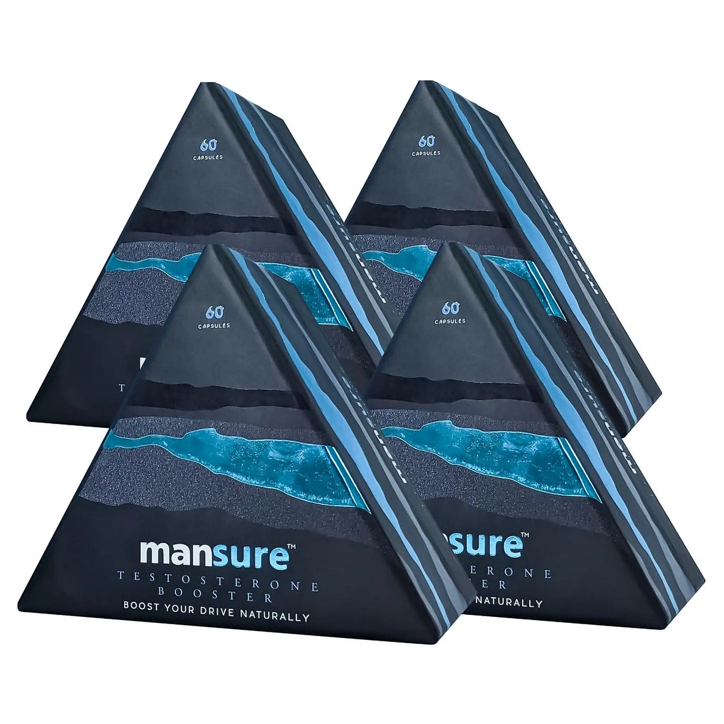 ManSure Testosterone Booster 4x60 Capsules – Certified Ayurvedic Supplement for Men