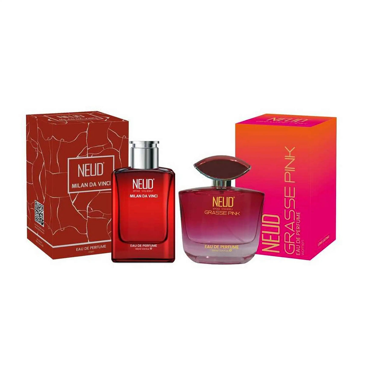 NEUD Luxury Perfume Combo - Milan Da Vinci for Men 100ml and Grasse Pink for Women 100ml