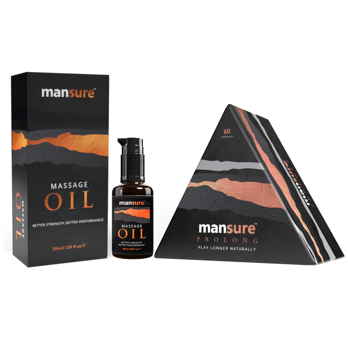 ManSure Combo – Massage Oil and PROLONG Capsules for Men, Pack Shot