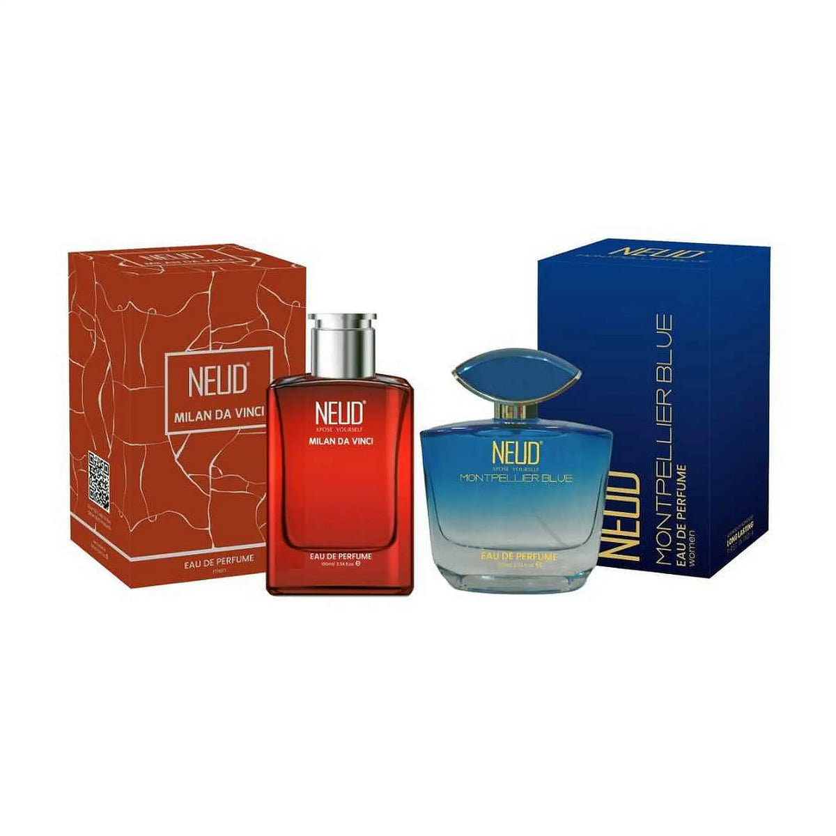 NEUD Luxury Perfume Combo - Milan Da Vinci for Men 100ml and Montpellier Blue for Women 100ml