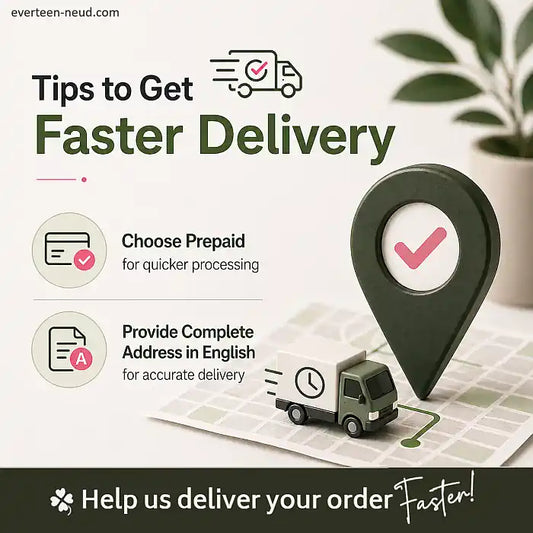 Choose Prepaid and Provide Accurate Address in English For Faster Delivery - everteen-neud.com