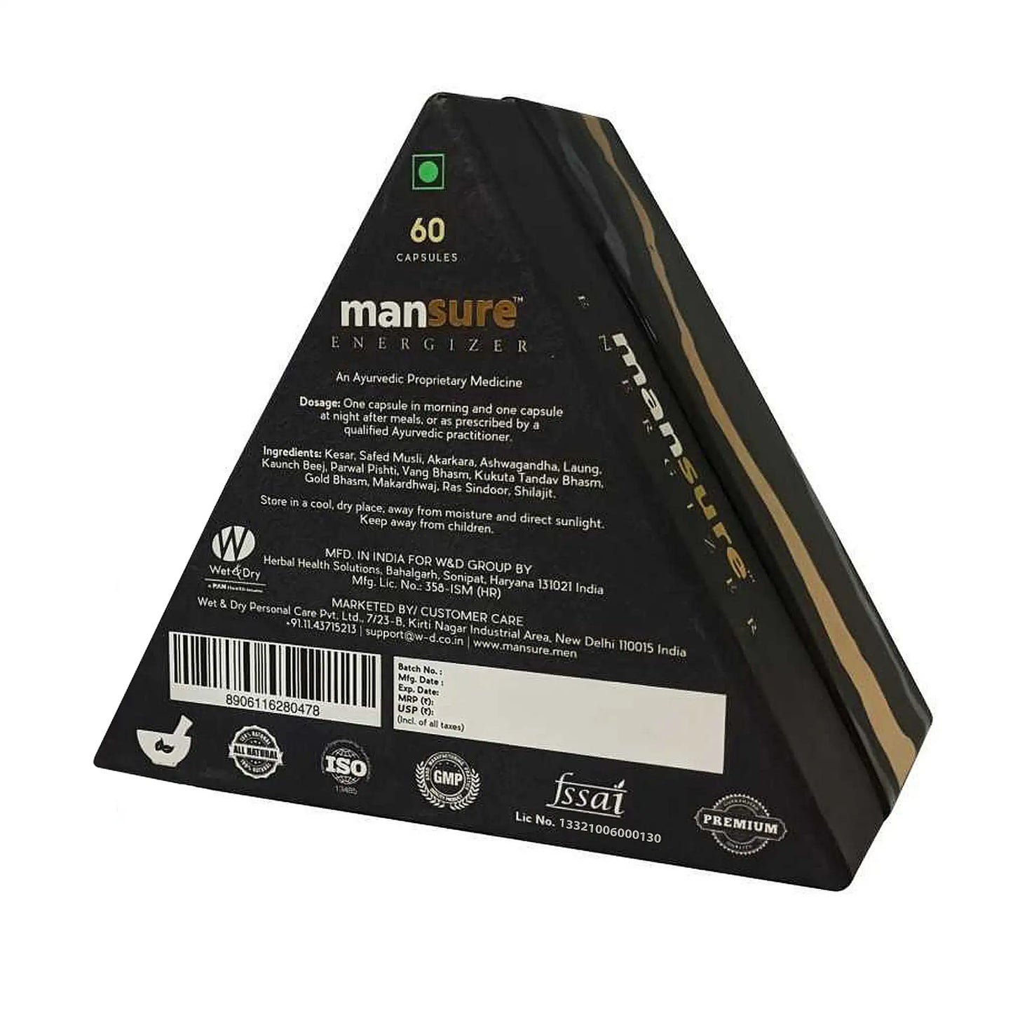 ManSure ENERGIZER 60 Capsules – Ships Worldwide from India