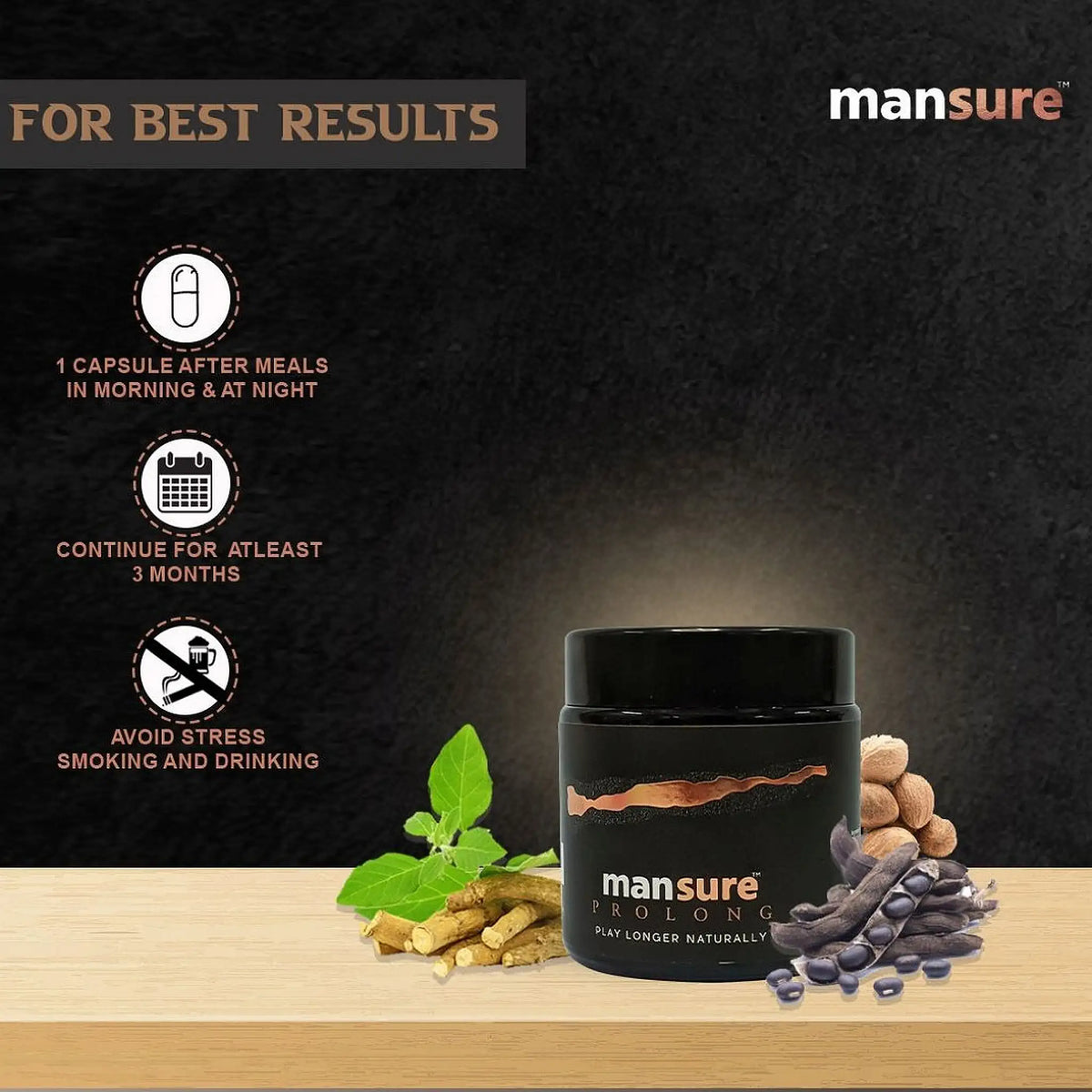 ManSure PROLONG – Take 1 Capsule in the Morning and 1 at Night