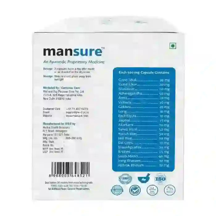 ManSure Ayurvedic Reproductive Support Supplement for Men is Shipped Worldwide Directly From Company - everteen-neud.com