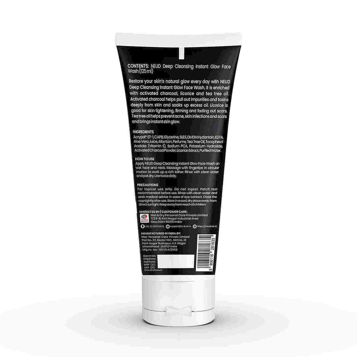 NEUD Deep Cleansing Instant Glow Face Wash 125ml - Shipped Worldwide From India