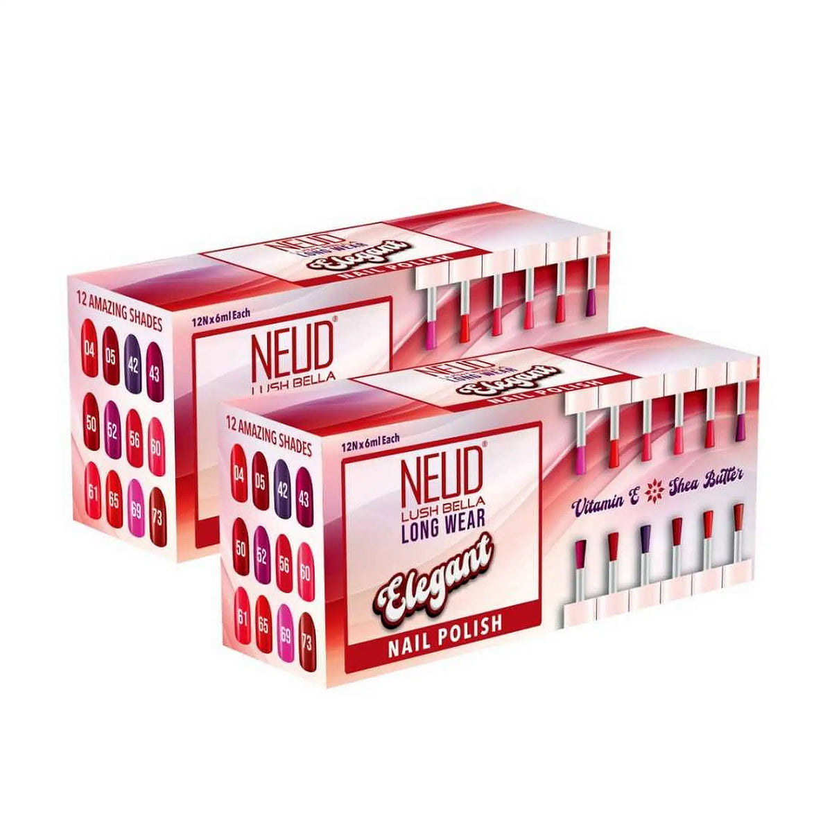 Buy 2 Packs NEUD Lush Bella Elegant Nail Polish - 12x6ml - everteen-neud.com