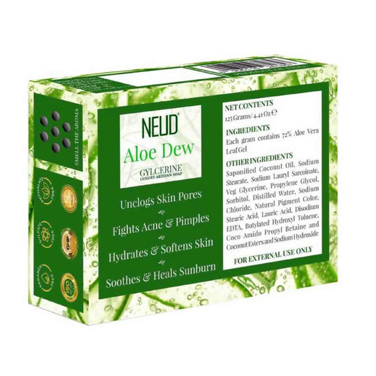 NEUD Aloe Dew Glycerine Luxury Handmade Soap 125g - Helps Unclog Skin Pores, Soothes Sun Burn