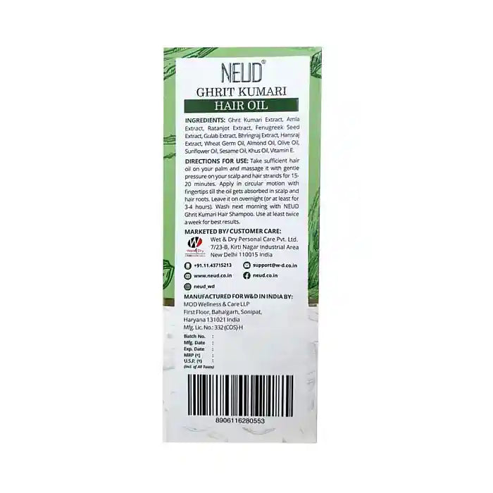 NEUD Ghrit Kumari Aloe Vera Hair Oil 150ml - Shipped Worldwide From India
