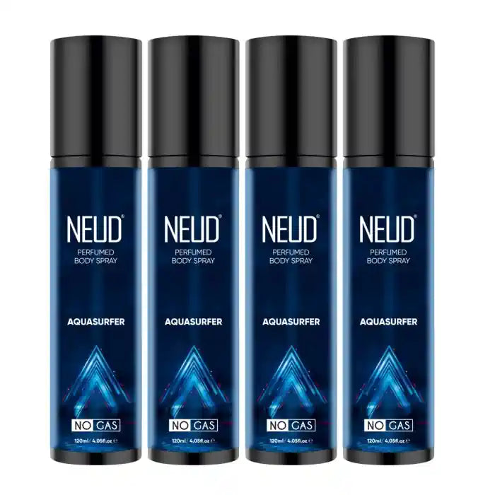 Buy 4 Packs NEUD Aquasurfer Perfumed Body Spray Deo 120ml Each for Men and Women - everteen-neud.com
