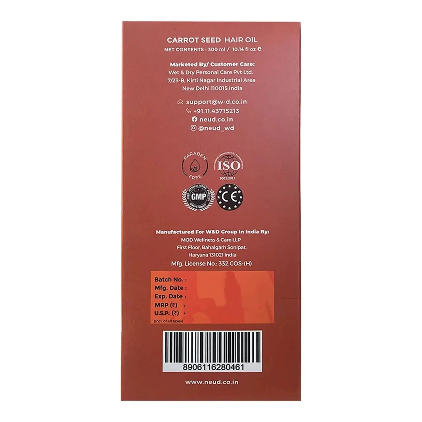NEUD Carrot Seed Hair Oil 300ml is Shipped Worldwide - everteen-neud.com