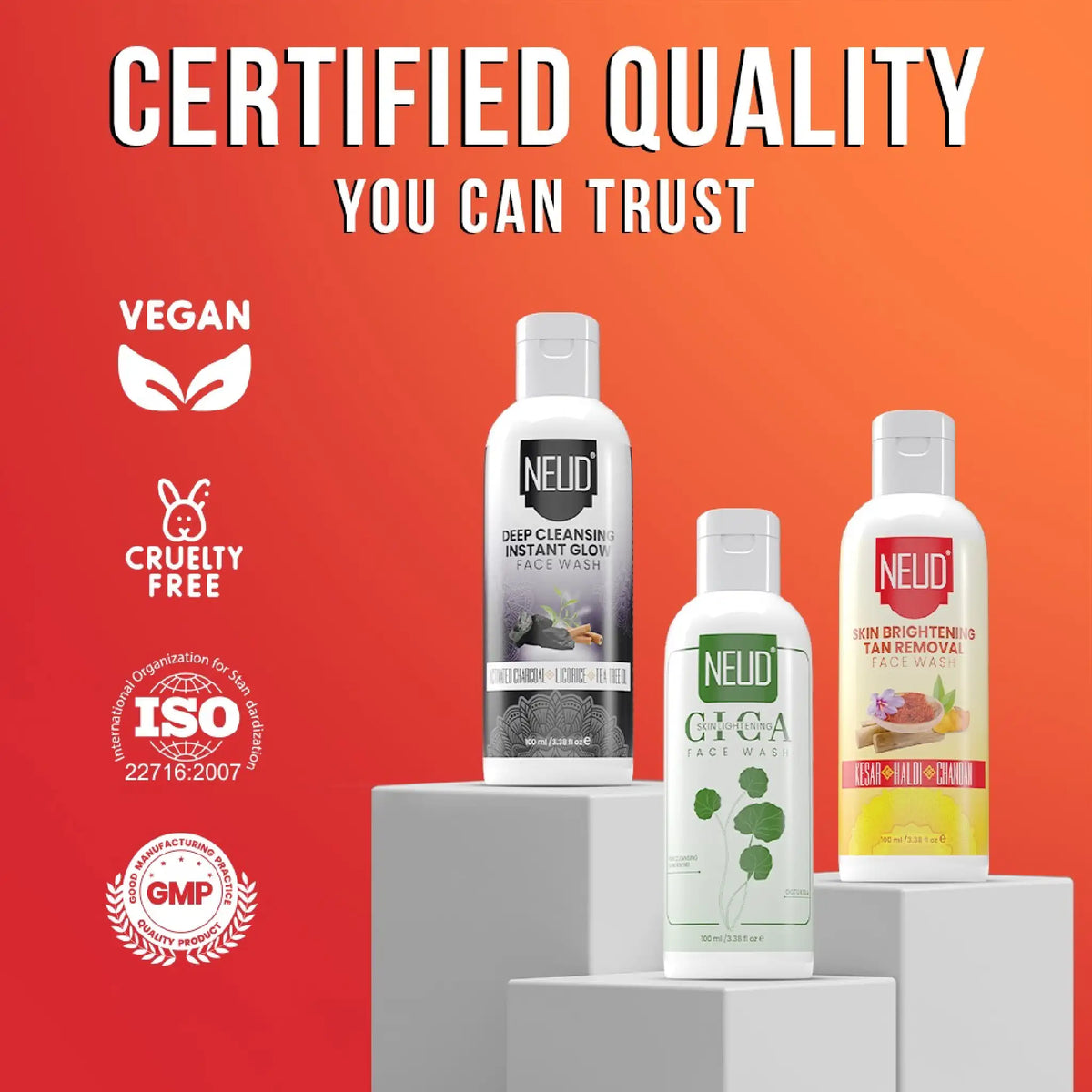 NEUD Face Wash Combo 3x100ml Gives You Superior Certified Quality That You Can Trust