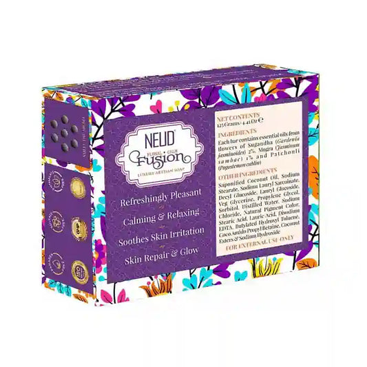 NEUD Floral Calm Fusion Luxury Artisan pH Balanced Handmade Soap 125g With Sugandha, Mogra and Patchouli is Shipped Worldwide - everteen-neud.com