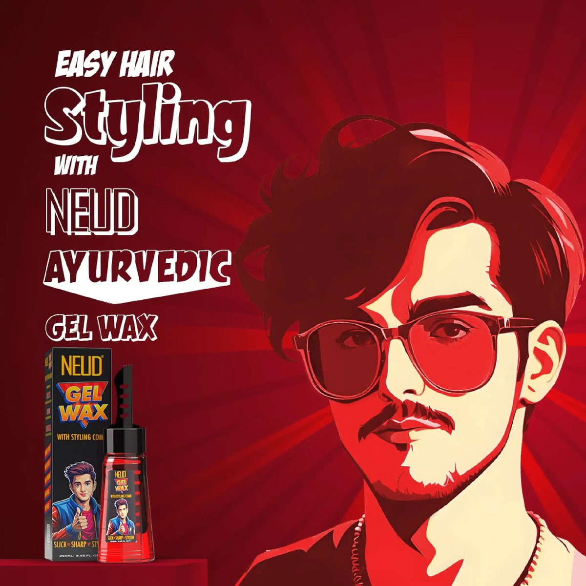 NEUD Hair Sculpting Gel Wax - Easy to Use Ayurvedic Formula