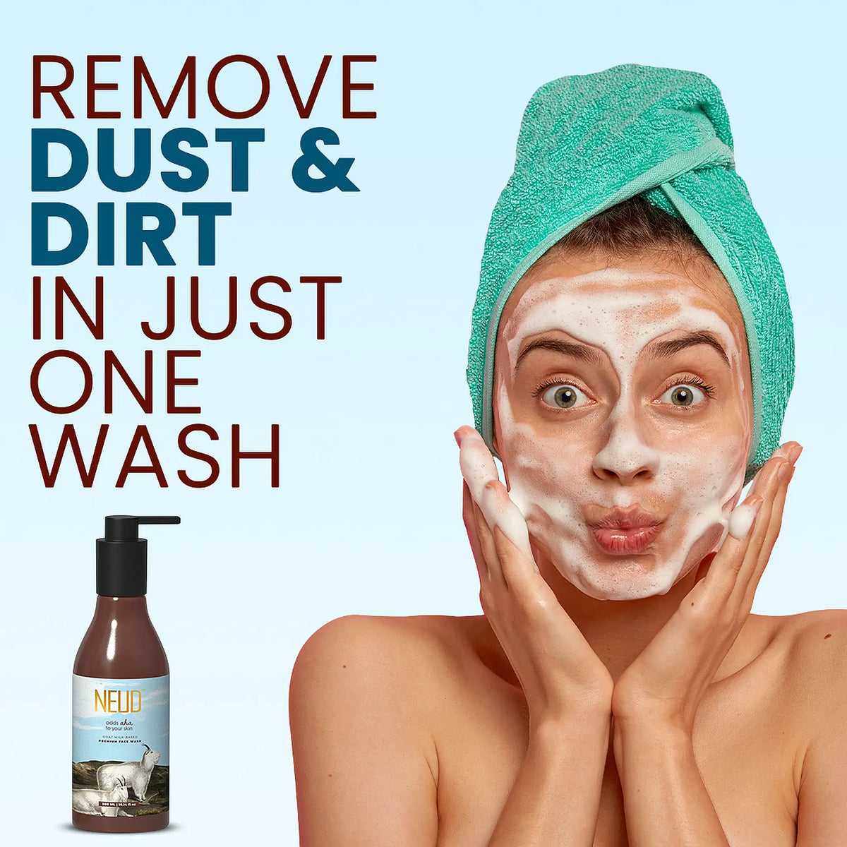 NEUD Goat Milk Face Wash 300ml – Removes Dust, Dirt and Impurities with Every Wash