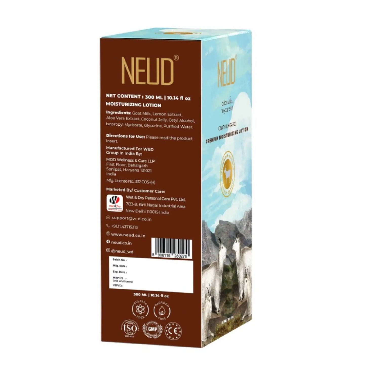 NEUD Goat Milk Moisturizing Lotion - Shipped Worldwide From India