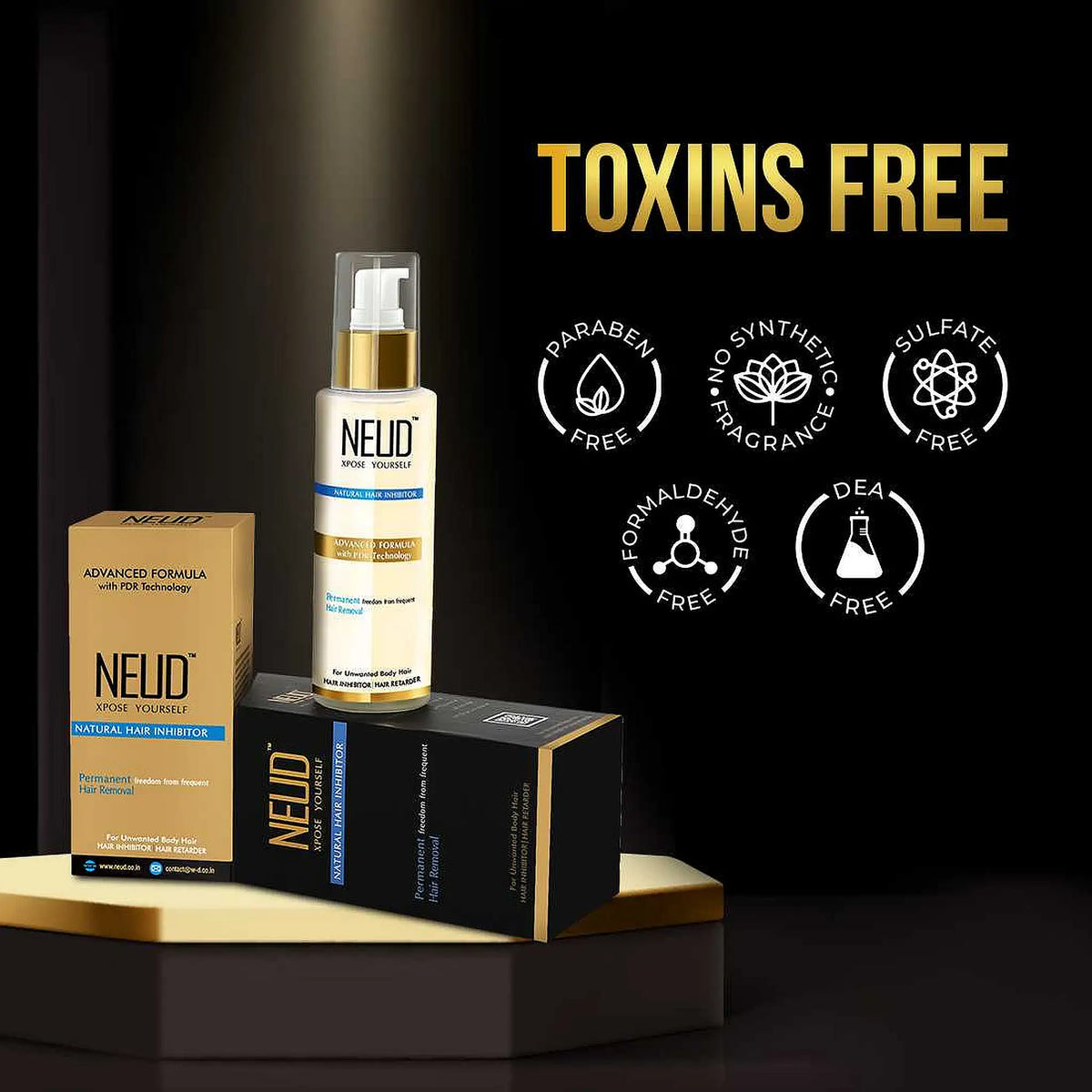 NEUD Natural Hair Inhibitor – Paraben-Free, Sulfate-Free and Toxin-Free Formula