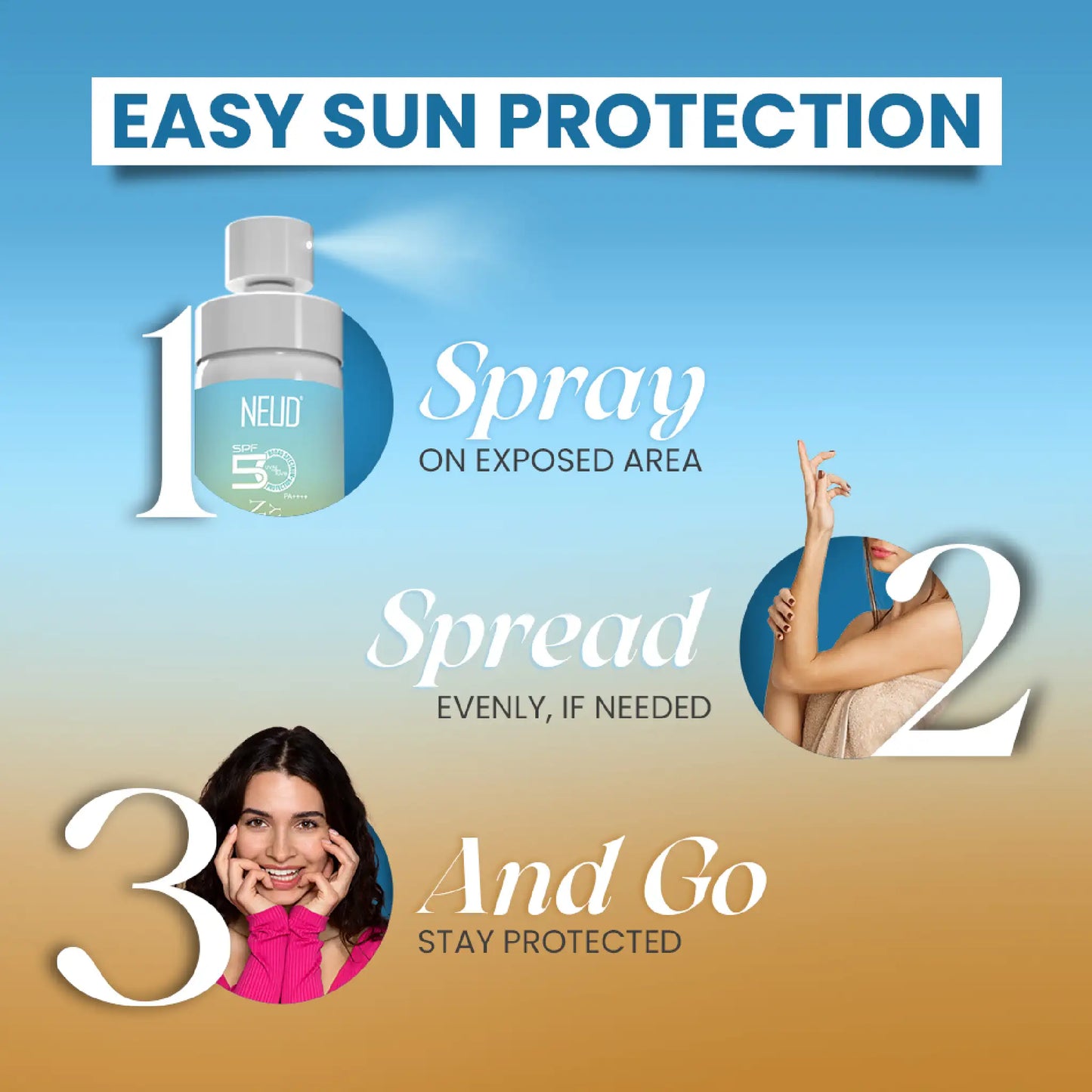 NEUD Invisible Sunscreen Spray – Easy Spray-On Application for Daily Sun Protection