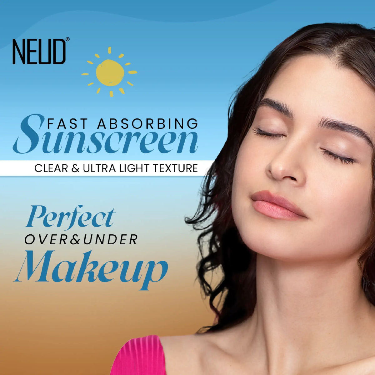 NEUD Invisible Sunscreen Spray – Use Under and Over Makeup for All-Day SPF 50 Protection