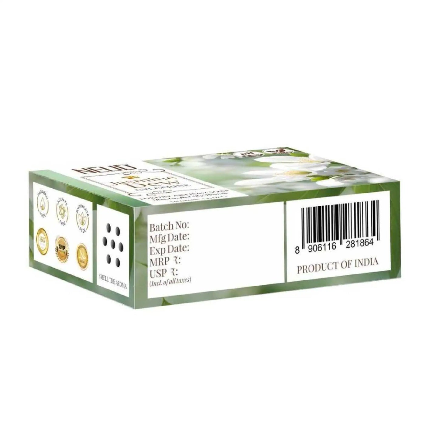 NEUD Jasmine Dew Glycerine Luxury Artisan pH-Balanced Handmade Soap 125g - Ships Worldwide From India